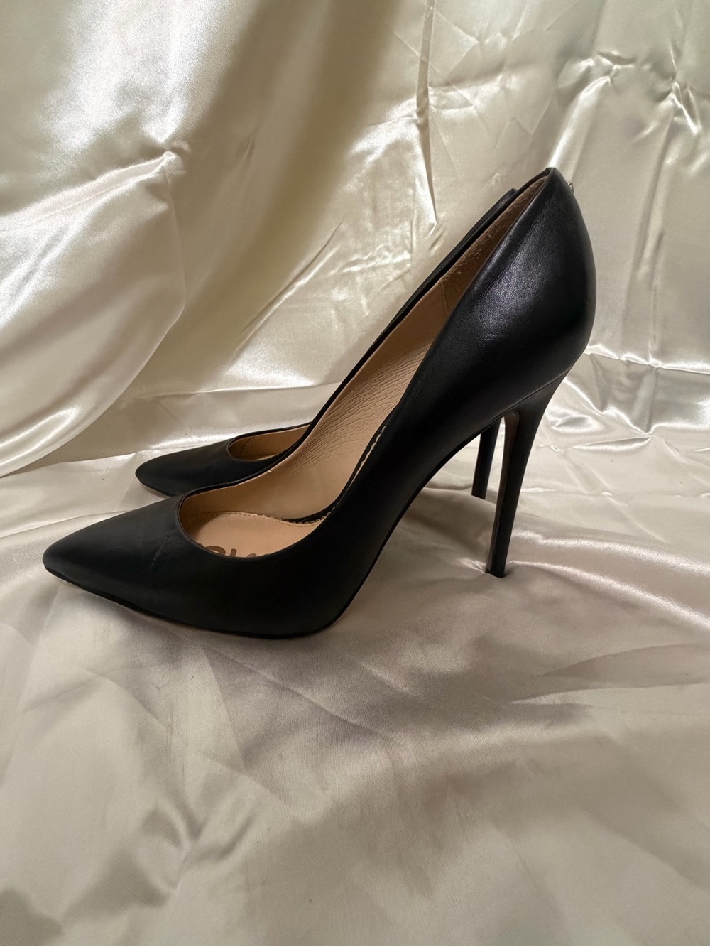 Sam Edelman Black Leather Pointed Toe Stiletto Pumps Heels Women’s Size 10 - Picture 4 of 8
